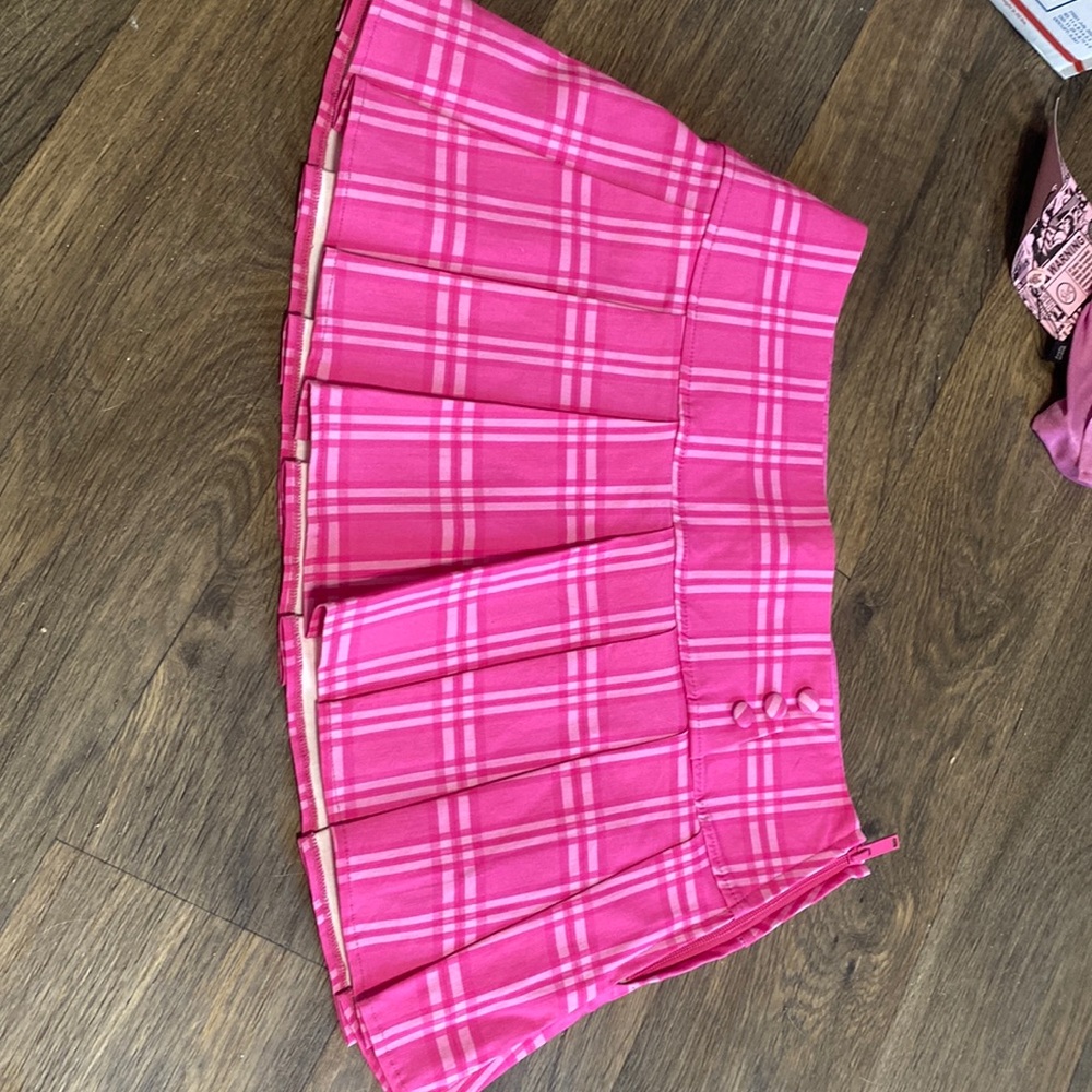 Dollskill pink clueless plaid mini skirt
